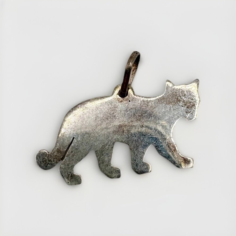 Sterling Silver 925 Cat Pendant Signed Ciwy Civvy